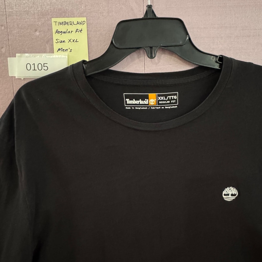 Timberland Men's Black Regular Fit Crew Neck T Shirt Size XXL Work casual basic - Picture 2 of 10